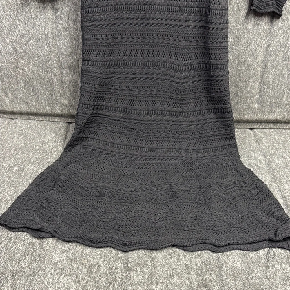 Ralph Lauren black Ribbed Sheath Dress Casual 3/4 Sleeve - Picture 4 of 5